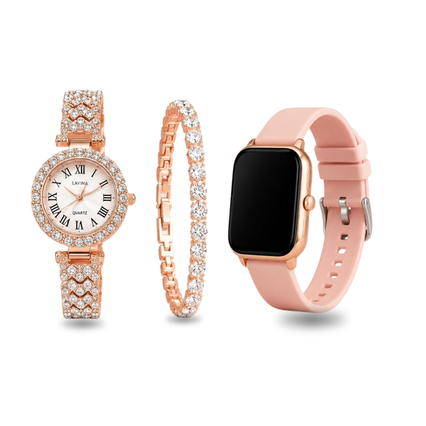 Women’s Luxury Rose Gold Watch & Smartwatch