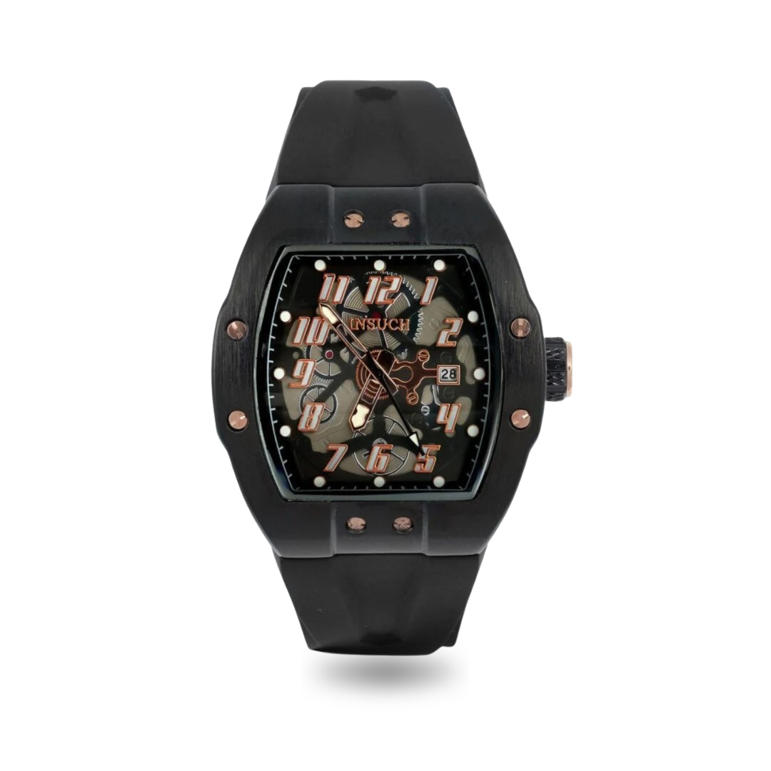 INSUCH Black Skeleton Luxury Watch