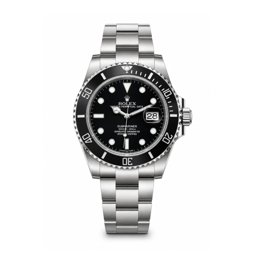 Rolex Black Diver Luxury Watch with rotating dial