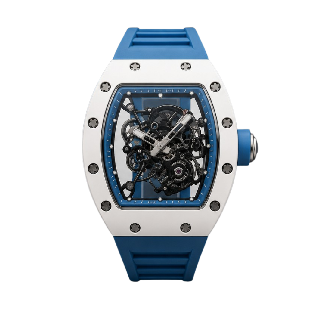 Richard Mille RM 055 Blue & White Skeleton Watch