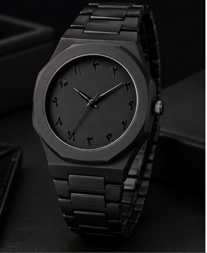 Luxury Black Arabic Dial Watch