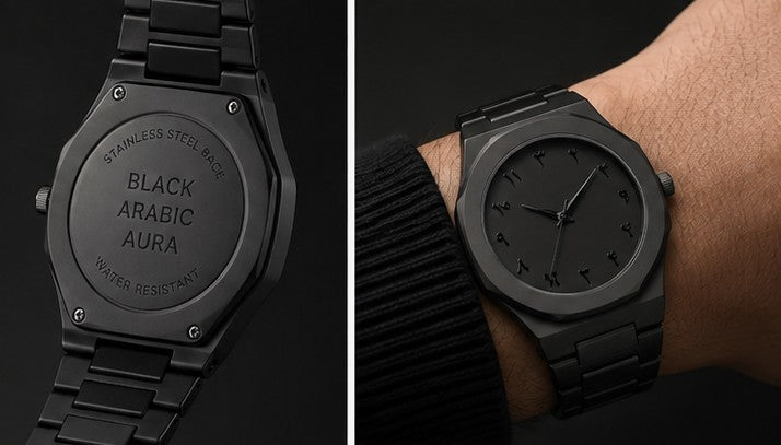 Luxury Black Arabic Dial Watch