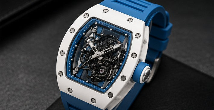 Richard Mille RM 055 Blue & White Skeleton Watch