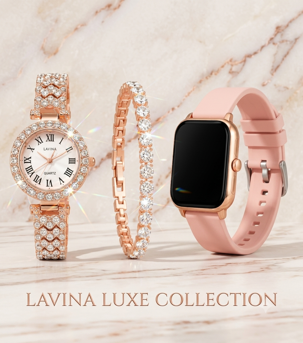 Women’s Luxury Rose Gold Watch & Smartwatch